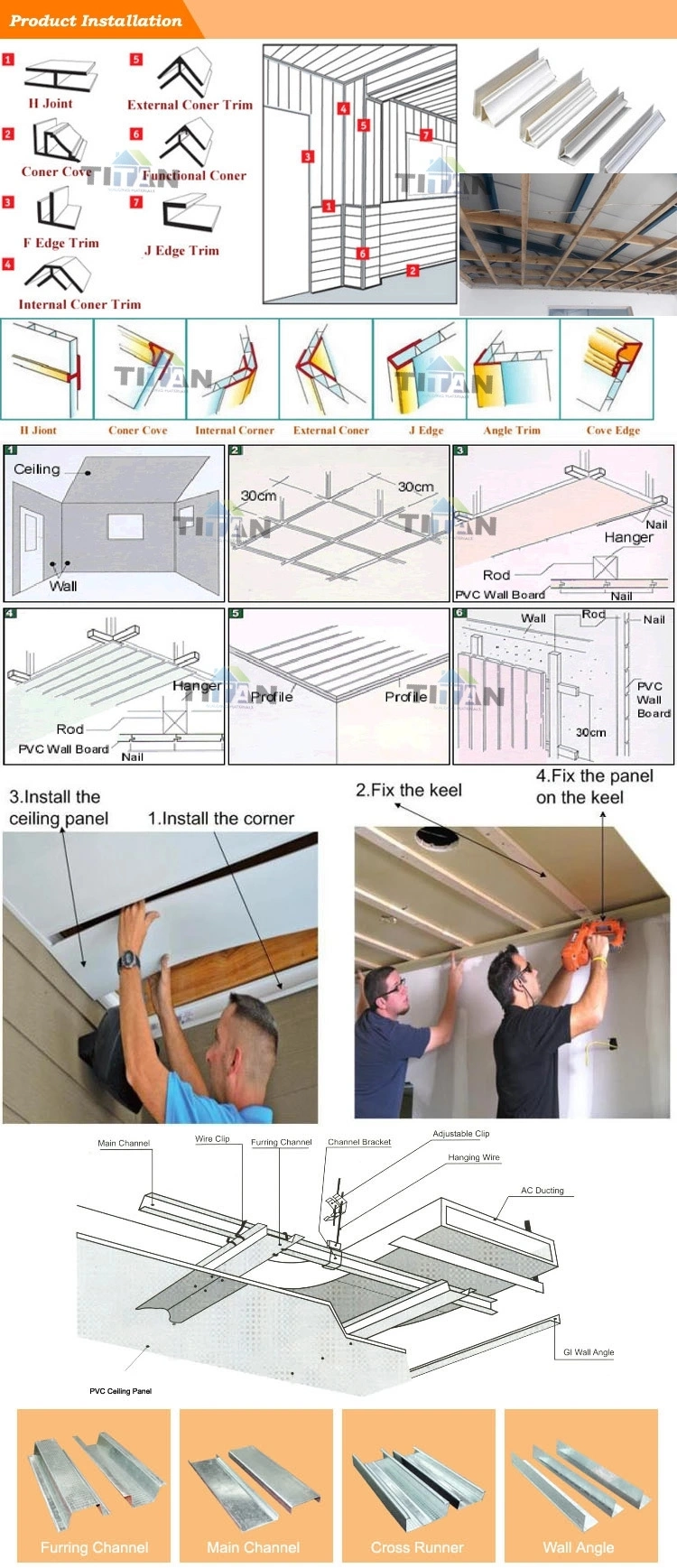 China Factory Waterproof Fireproof WPC Spc PVC Insoul Hotel Ceiling Sheet