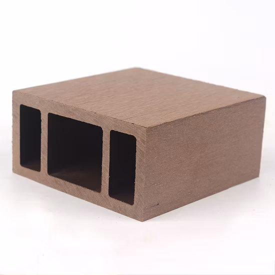 Tubo de madeira WPC à prova d'água lixar superfície madeira plástico composto pergola viga 100 mm * 50 mm