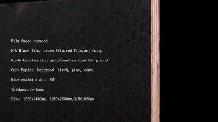 12mm-18mm Construção por atacado Madeira compensada com face de filme preto/Compensado naval/Placa de compensado para persianas com álamo/bétula/eucalipto/folheado de madeira dura